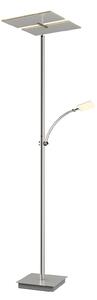 Stojacie Lampa Lucande, Parthena, stmievateľné, Sivá, Obývacia izba, Kov, Moderný