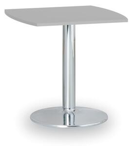 Konferenčný stolík ZEUS II, 660x660 mm, chrómovaná podnož, doska sivá