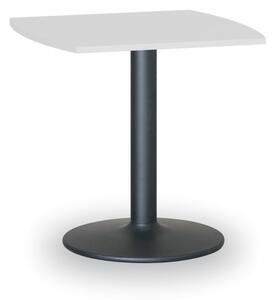 Konferenčný stolík ZEUS II, 660x660 mm, čierna podnož, doska biela