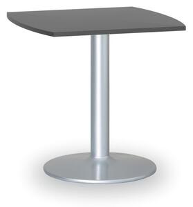 Konferenčný stolík ZEUS II, 660x660 mm, sivá podnož, doska grafit