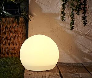 Solárna záhradná LED lampa / Ø 30 cm / biela