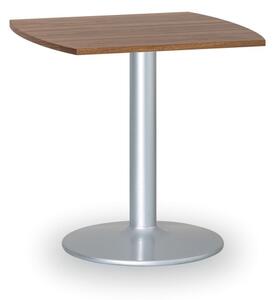 Konferenčný stolík ZEUS II, 660x660 mm, sivá podnož, doska orech