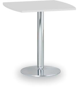 Konferenčný stolík FILIP II, 660x660 mm, chrómovaná podnož, doska biela