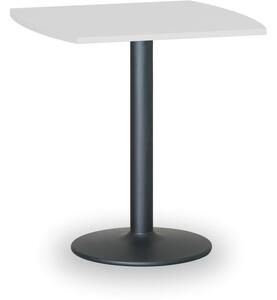 Konferenčný stolík FILIP II, 660x660 mm, čierna podnož, doska biela