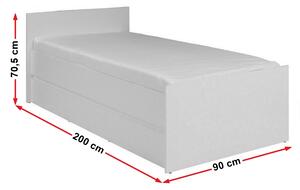 Jednolôžková posteľ 90 cm Cortez C 15 (biela) (s roštom). Vlastná spoľahlivá doprava až k Vám domov. 1004889