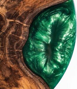 Smaragdové hodiny z teakového dreva - 40cm