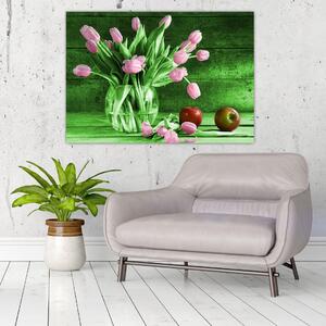 Tulipány vo váze, obraz na stenu (Obraz 60x40cm)