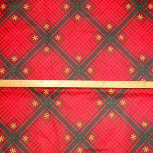 Ervi bavlna š.240cm - Vianočné káro červené - 4133-4, metráž