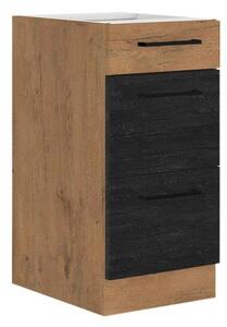 Dolná kuchynská skrinka so zásuvkami Woodline 40 D 3S BB, Farby: dub lancelot + dark wood Mirjan24 5903211312052
