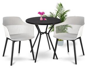 Dekorstudio Balkónové sedenie CORNIDO biele - 2x stolička + 1x stôl