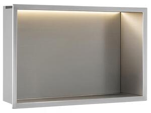 VSTAVANÁ KÚPEĽŇOVÁ POLICA LED 30x45 steel brush