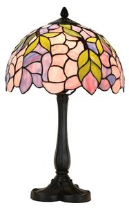 Ružová stolná lampa Tiffany LIlla - Ø 30*50 cm E27/max 1*60W - Clayre & Eef