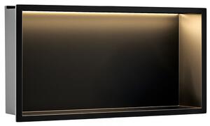 VSTAVANÁ KÚPEĽŇOVÁ POLICA LED 30x60 black