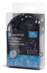Aigostar - LED Vonkajšia vianočná reťaz 100xLED/8 funkcií 10,3m IP44 studená biela