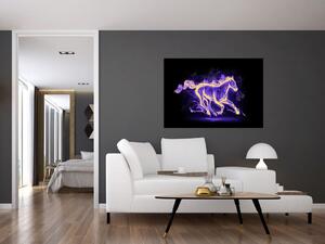 Abstraktný obraz horiaceho kone (Obraz 60x40cm)