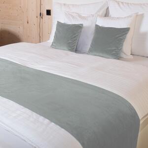Biante Zamatový prehoz/behúň na posteľ Velvet Prémium SVP-046 Svetlo sivý 50x260 cm