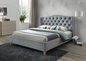 Čalúnená posteľ ASPEN velvet sivá 180x200