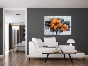 Obraz oranžovej kvety (Obraz 60x40cm)