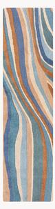 Ručne všívaný vlnený behúň s reliéfnou štruktúrou Abstract Flow