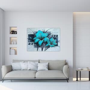 Obraz modré kvety (Obraz 60x40cm)