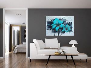 Obraz modré kvety (Obraz 60x40cm)