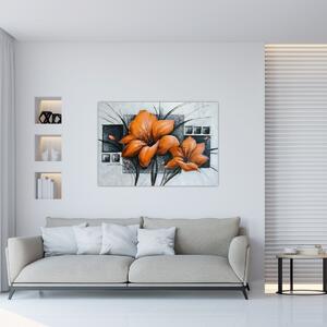 Obraz oranžovej kvety (Obraz 60x40cm)