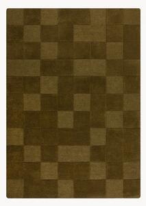 Ručne všívaný vlnený koberec's reliéfnou štruktúrou Checkerboard