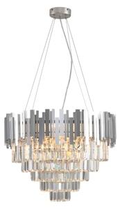 Krištáľový luster na lanku PLAZA 9xE14/40W/230V, priemer 60 cm, strieborný