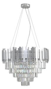 Krištáľový luster na lanku PLAZA 9xE14/40W/230V, priemer 60 cm, strieborný