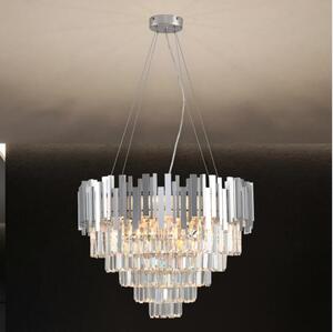 Krištáľový luster na lanku PLAZA 9xE14/40W/230V, priemer 60 cm, strieborný