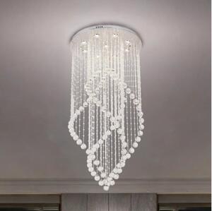 LED krištáľové stropné svietidlo NAURU LED/30W/230V, priemer 60 cm, lesklý chróm + diaľkové ovládanie