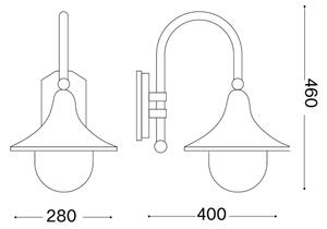 Ideal Lux - Vonkajšie nástenné svietidlo CIMA 1xE27/52W/230V IP43 antracit