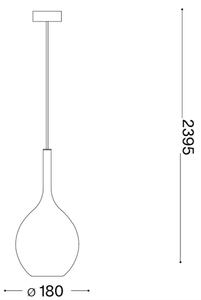Ideal Lux - Luster na lanku KALIQUE 1xE27/42W/230V pr. 18 cm dymovo-medený