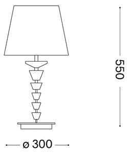 Ideal Lux - Krištáľová stolná lampa PEGASO 1xE27/60W/230V lesklý chróm