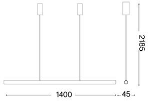Ideal Lux - LED stmievateľný luster na lanku DORICA LED/35W/230V CRI 90 140 cm antracit