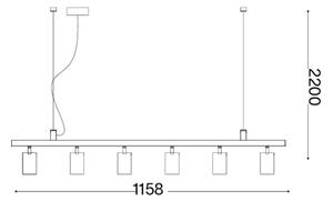 Ideal Lux - LED luster na lanku DYNAMITE 6xGU10/7W/230V CRI 90 biela