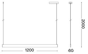 Ideal Lux - Závesný LED luster na lanku DESK ACCENT LED/36W/230V CRI 90 120 cm biela