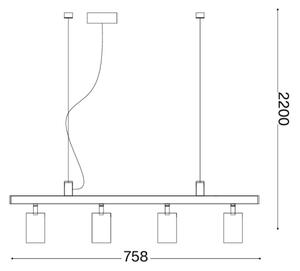 Ideal Lux - závesný LED luster na lankách DYNAMITE 4xGU10/7W/230V CRI 90 biela