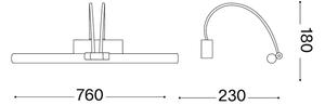 Ideal Lux - LED obrazové svietidlo BOW LED/8W/230V 76 cm CRI 90 mosadz
