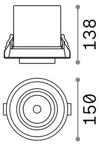 Ideal Lux - LED zapustené bodové svietidlo NOVA LED/30W/230V CRI90 pr. 15,4 cm čierne