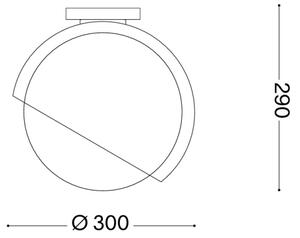 Ideal Lux - Stropné svietidlo BLOOM 1xE27/42W/230V, priemer 30 cm, čierne
