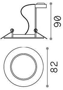 Ideal Lux - Zapustené stropné svietidlo SWING 1xGU10/28W/230V priemer 8,2 cm mosadz