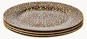 Porcelánové raňajkové taniere Leopard, 4 ks