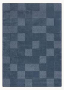 Ručne všívaný vlnený koberec's reliéfnou štruktúrou Checkerboard