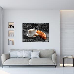 Káva s croissantom - obraz (Obraz 60x40cm)