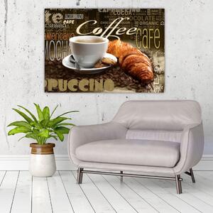 Káva s croissantom - obraz (Obraz 60x40cm)
