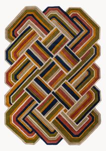 Ručne tuftovaný vlnený koberec's reliéfnou štruktúrou Lattice Shaped