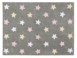 Lorena Canals prateľný koberec Tricolor Stars Grey - Pink