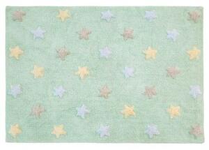 Lorena Canals prateľný koberec Tricolor Stars Soft Mint