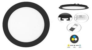 Ecolite zapustený LED panel kruh 12W, CCT, čierny (LED-WSL-CCT/12W/CR)